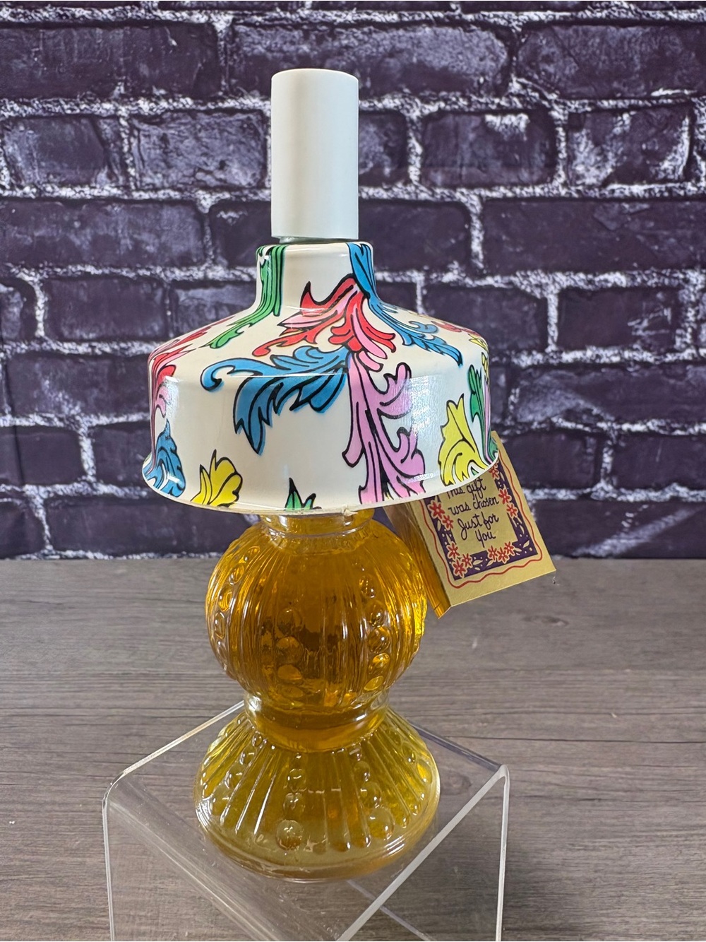 Vintage 1950s Gardenia Novelty Floral Oil Lamp Bottle